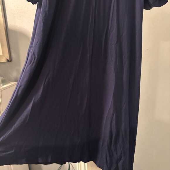 Eileen Fisher Deep V-Neck Midnight Dress - Picture 3 of 7